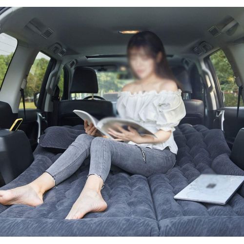  LXUXZ Air Mattress，Camping Beds, Inflatable Car Travel Bed Back Seat with Two Pillow Portable Sleeping Pad for Home, Outdoor and Travel (Color : Beige, Size : 174x126cm)