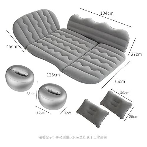  LXUXZ Car Inflatable Bed Multifunctional Travel Bed Car Mattress PVC+ Flocking Car Bed Car Accessories (Color : A, Size : 170x102cm)