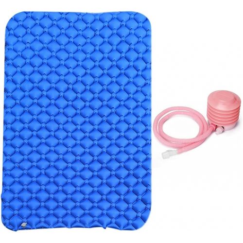  LXUXZ Camping Air Mattress 2 Person TPU Outdoor Automatic Air Cushion Sleeping Pad Folding Bed Travel Sleeping Mat with Air Pump (Color : C, Size : 195x136cm)