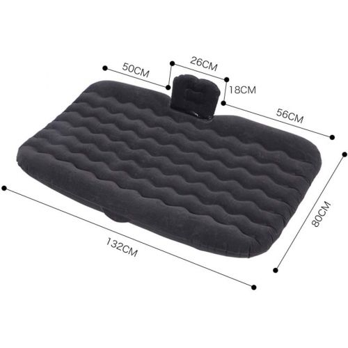  LXUXZ Multifunctional Car Air Mattress ，Camping Bed,Outdoor Mobile Cushion Travel Mattress Air Bed Inflatable for Back Seat (Color : Gray, Size : 132x80cm)
