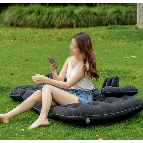  LXUXZ Auto Air Mattress Back Seat Mattress Portable Auto Travel Inflatable Bed Camping Mattress Car Pillow, Perfect for Tourism Outdoor Camping (Color : Black, Size : 127x82cm)