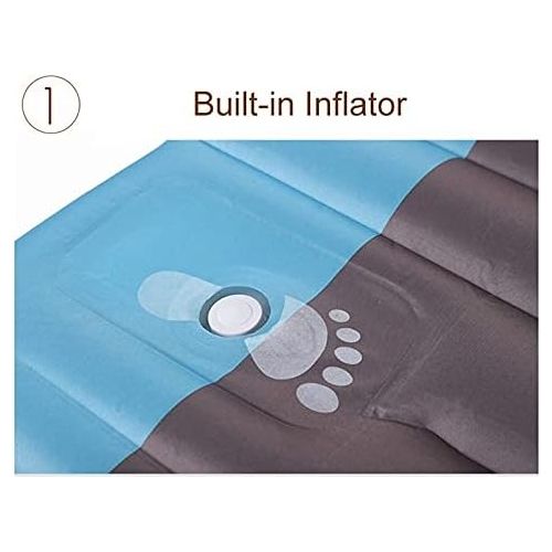  LXUXZ Self Inflatable Camping Mattress Sleeping Pad Thick Air Mattress for Tent Outdoor Hiking Travel Beach Swimming Pool Floating Row (Color : C, Size : 185x60cm)