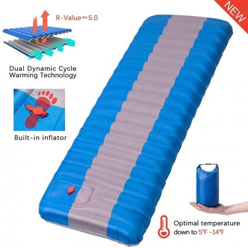  LXUXZ Self Inflatable Camping Mattress Sleeping Pad Thick Air Mattress for Tent Outdoor Hiking Travel Beach Swimming Pool Floating Row (Color : C, Size : 185x60cm)