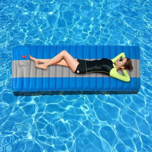  LXUXZ Self Inflatable Camping Mattress Sleeping Pad Thick Air Mattress for Tent Outdoor Hiking Travel Beach Swimming Pool Floating Row (Color : C, Size : 185x60cm)