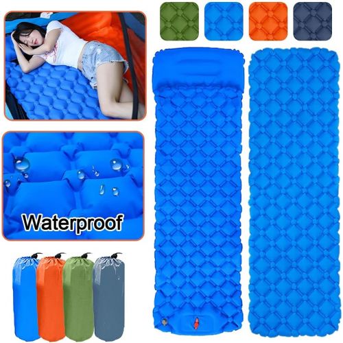  LXUXZ Outdoor Inflatable Sleeping Pad Camping Mattress 190CM Travel Mat Waterproof Folding Bed Air Cushion Hiking Trekking (Color : A, Size : 190x58cm)