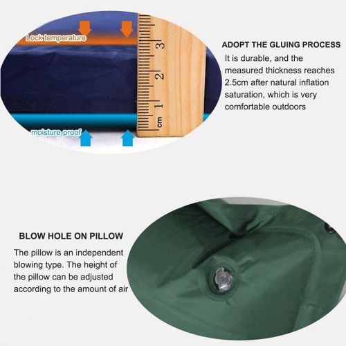  LXUXZ Ultralight Outdoor Inflatable Sleeping Pad Camping Mat Sleeping Pad Mattress for Camping Hiking Backpacking Travel Mattress (Color : B, Size : 180x60cm)