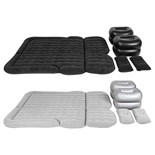  LXUXZ Car Air Mattress Vehicle Inflatable Thickened Travel Bed Sleeping Pad Camping Accessory Supplies (Color : Grey, Size : 174x126cm)