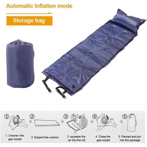  LXUXZ Car Air Inflatable Travel Mattress Bed for Back Seat Multi Functional Sofa Pillow Outdoor Camping Mat Cushion (Color : Blue, Size : 186x58x2.5cm)