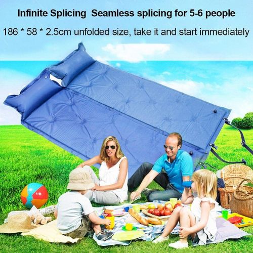  LXUXZ Car Air Inflatable Travel Mattress Bed for Back Seat Multi Functional Sofa Pillow Outdoor Camping Mat Cushion (Color : Blue, Size : 186x58x2.5cm)