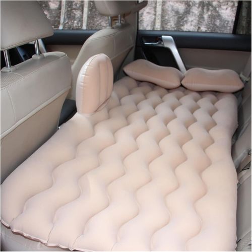  LXUXZ Soft Durable Travel Bed Car Back Seat Cover Car Air Mattress Outdoor Camping Inflatable Mattress Air Bed Car Interior (Color : Beige, Size : 135x80cm)
