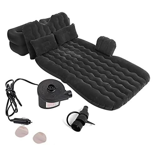  LXUXZ Inflatable Bed Mattress Indoor Outdoor Camping Travel Car Back Seat Air Beds Cushion Chair Cushion (Color : Black, Size : 130x80cm)