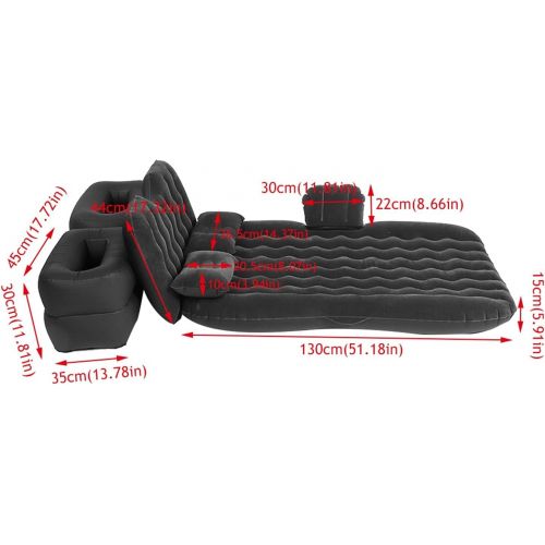  LXUXZ Inflatable Bed Mattress Indoor Outdoor Camping Travel Car Back Seat Air Beds Cushion Chair Cushion (Color : Black, Size : 130x80cm)