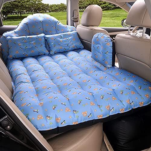  LXUXZ Wave Pattern Comes with Head Gear SUV Rear Seat Inflatable Bed Flocking Moisture Proof Camping Mattress Comfort Car Travel Bed (Color : C, Size : 140x90x45cm)