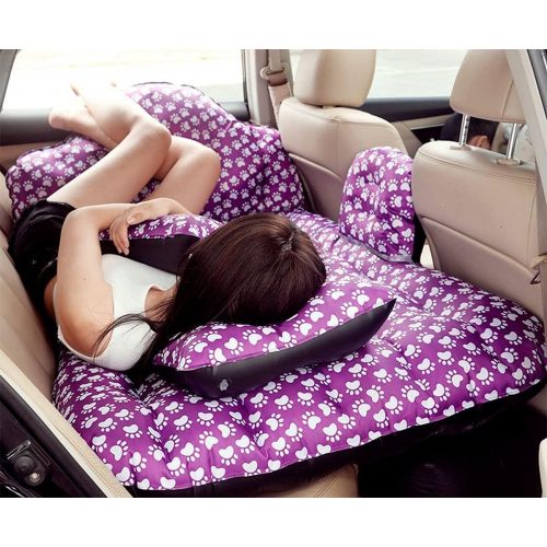  LXUXZ Wave Pattern Comes with Head Gear SUV Rear Seat Inflatable Bed Flocking Moisture Proof Camping Mattress Comfort Car Travel Bed (Color : C, Size : 140x90x45cm)