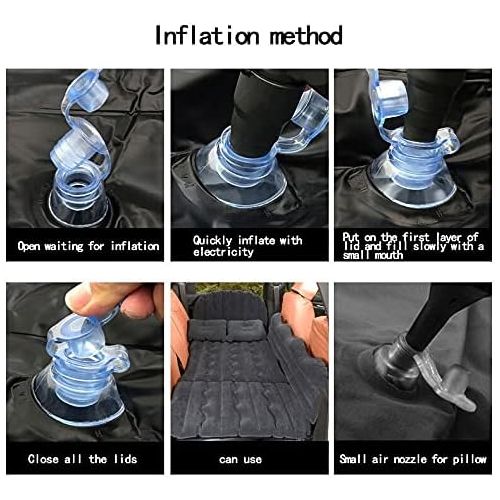  LXUXZ Car Inflatable Travel Mattress Rear Seat Sofa Cushion Outdoor Multifunctional Car Inflatable Mattress Camping Mat (Color : A, Size : 135X80cm)