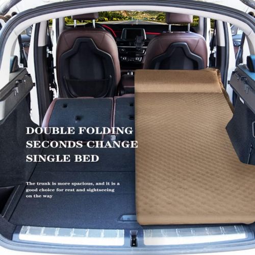  LXUXZ Automatic Inflatable SUV Mattress Rear Car Travel Bed Sleeping Air Bed Suede Camping Accesorios (Color : Black, Size : 180x130cm)