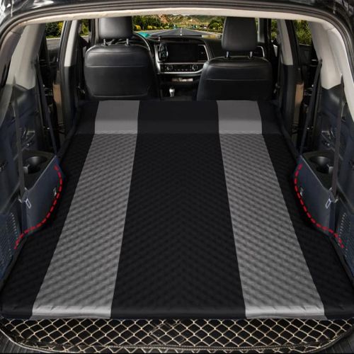  LXUXZ Automatic Inflatable SUV Mattress Rear Car Travel Bed Sleeping Air Bed Suede Camping Accesorios (Color : Black, Size : 180x130cm)