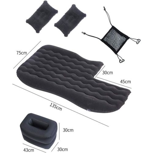  LXUXZ Inflatable Car Travel Bed Back Seat with Two Pillow Portable Sleeping Pad for Home, Outdoor and Travel (Color : Black, Size : 135x75cm)