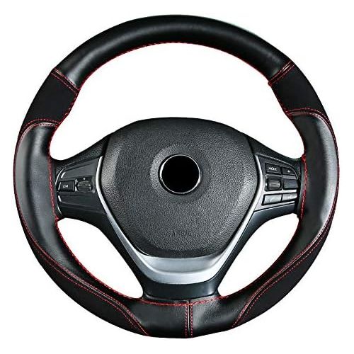  LXUXZ Suede Hand-Woven Steering Wheel Cover, Suitable for Various Car ModelsSteering Wheels (Color : Blue, Size : 38cm)