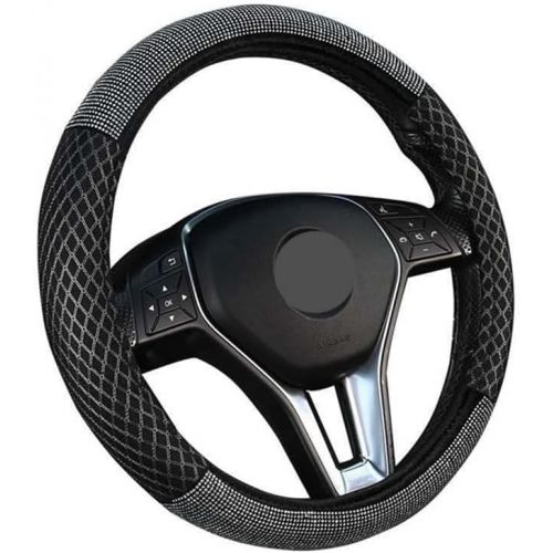  LXUXZ 38cm Steering Wheel Cover Summer Breathable Ice SilkHandlebar Cover Interior Accessories (Color : Ice Silk, Size : 38cm)