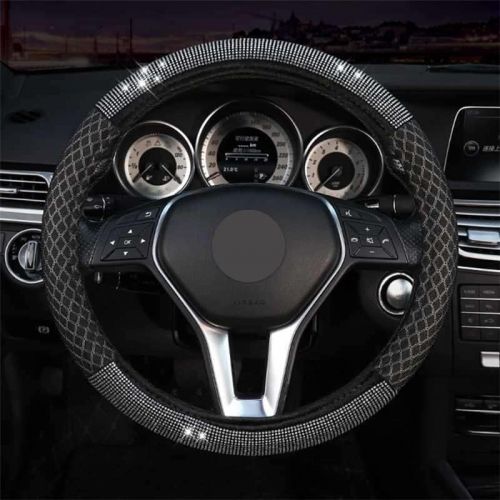  LXUXZ 38cm Steering Wheel Cover Summer Breathable Ice SilkHandlebar Cover Interior Accessories (Color : Ice Silk, Size : 38cm)