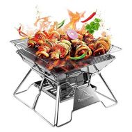 LXYYY Fire Pits Outdoor Wood Burning Fire Pits Outdoor Household Barbecue Grill Stainless Steel Portable Oven Folding Barbecue Grill Charcoal Stove Wood Stove with Cover BBQ Cooking for