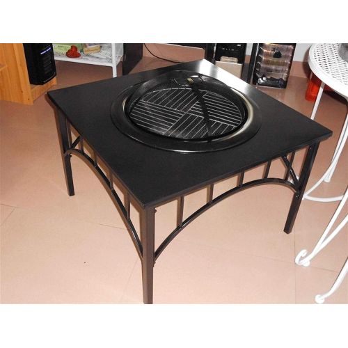  LXYYY Fire Pits Outdoor Wood Burning 30 inch Outdoor Fire Pits, Metal Square Patio Stove, Wood Burning Grill, Fire Pit Bowl, with Spark Screen Cover with Cover BBQ Cooking for Outs