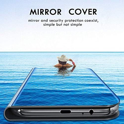  [아마존베스트]LY LANYOS LANYOS Compatible Samsung Galaxy Note 8 Flip Case，Full Body Protection Translucent Electroplate Plating S-View Mirror Cover Built in Kickstand (Black)