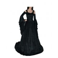 LY-VV Womens Plus Size Victorian Renaissance Medieval Costume Off Shoulder Floor Length Lolita Dress