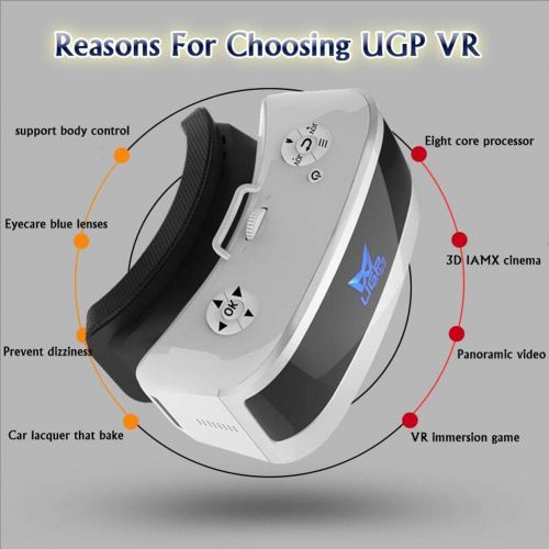  LYHM VR Headset, Glasses VR All in One, 3D Virtual Reality Glasses Eight Core with Bluetooth Gamepad for Film Cinema All VR Game