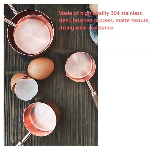  LYJxuan Creative Baking Measuring Spoon Set (set Of 4), Stainless Steel, Beautiful and Practical, The Color is Rose Gold (Size : L)