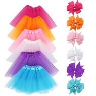 LYLKD 6Pcs Tutus for Girls Princess Ballet Tulle Skirt Dress Up Costumes(2-8T)