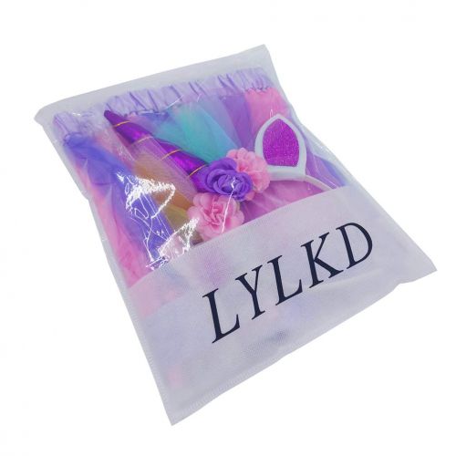  LYLKD Little Girls Layered Rainbow Tutu Skirts with Unicorn Horn Headband