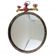 LYN Mirror Bathroom Wall Mirror Vanity Mounted Makeup Mirror Rounded Iron Framed Mirror HD Contemporary Simple Decorative Art Design Hair Salon Hotel 4 Size 3 Color