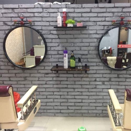  LYN Mirror Bathroom Wall Mirror Vanity Mounted Makeup Mirror Rounded Iron Framed Mirror HD Contemporary Simple Decorative Art Design Hair Salon Hotel 4 Size 3 Color