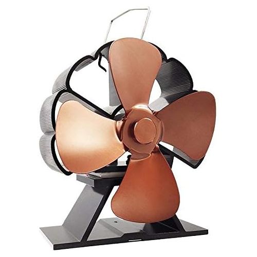  LYNLYN 4 Blade Stove Fan Quiet Heat Powered Wood/Log Burner Fan Eco Friendly Heat Circulation for Fireplaces Liyannan (Color : Bronze)