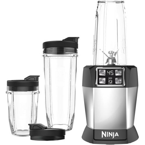 닌자 Nutri Ninja Personal Blender with 1000-Watt Auto-iQ Base to Extract Nutrients for Smoothies, Juices and Shakes and 18, 24, and 32-Ounce Cups (BL482)