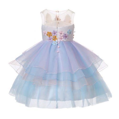  LZH Girl Unicorn Flower Dress Birthday Party Cosplay Costume Pageant Princess Dresses