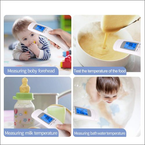  LZJ Ohrthermometer,Stirn Ohrthermometer Medizinisches LCD-Infrarot-Digitalthermometer Kind Erwachsener Geeignet fuer Sauglinge, Kinder, Erwachsene, mit sofortiger Ablesung, Memory-Funkt