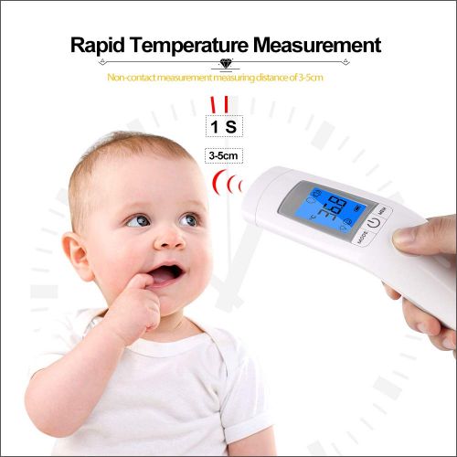  LZJ Ohrthermometer,Stirn Ohrthermometer Medizinisches LCD-Infrarot-Digitalthermometer Kind Erwachsener Geeignet fuer Sauglinge, Kinder, Erwachsene, mit sofortiger Ablesung, Memory-Funkt