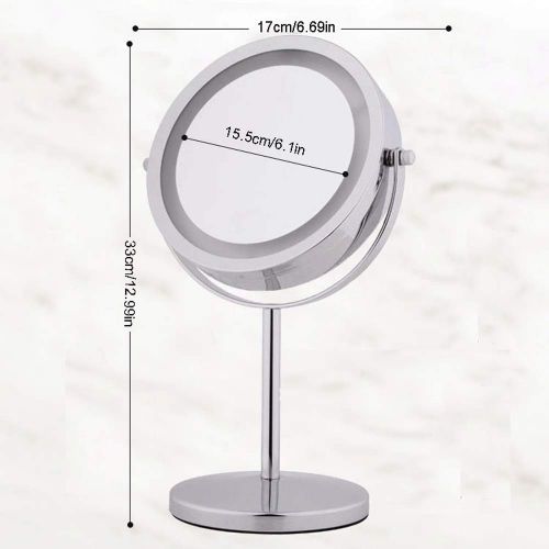  LZMXHZJ 3x/5x/10x Magnification Double-sided Mirror, Vanity Mirror, 12.99-inch Desktop Vanity Mirror, Illuminated...