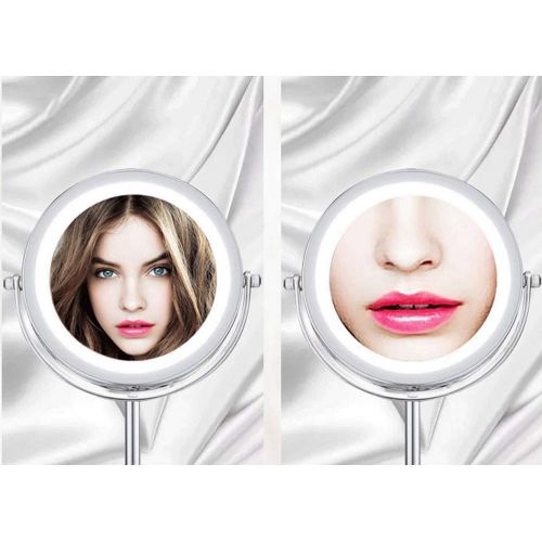  LZMXHZJ 3x/5x/10x Magnification Double-sided Mirror, Vanity Mirror, 12.99-inch Desktop Vanity Mirror, Illuminated...