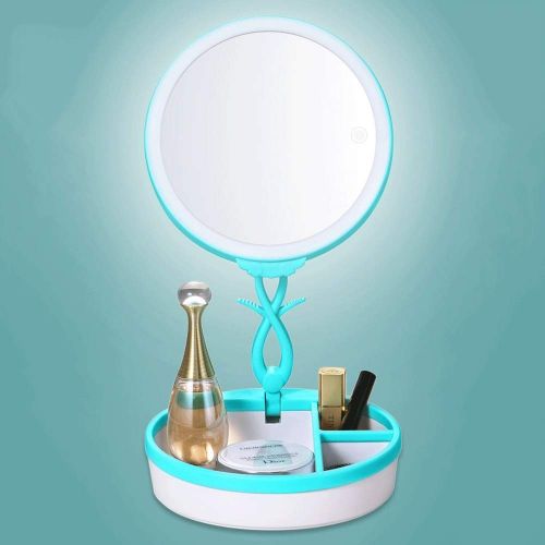  LZMXHZJ 3x/5x/10x Magnification Double-sided Mirror, Vanity Mirror, 12.99-inch Desktop Vanity Mirror, Illuminated Makeup Mirror, Wireless Desktop Mirror, Illuminator, 360° Rotation