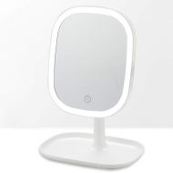 LZMXHZJ Makeup Mirror Desktop LED With Light Desktop Vanity Mirror Portable With Fill Light Beauty Small Mirror 180 Degree Rotation Three-tone Light (color : White, Size : 2030cm)