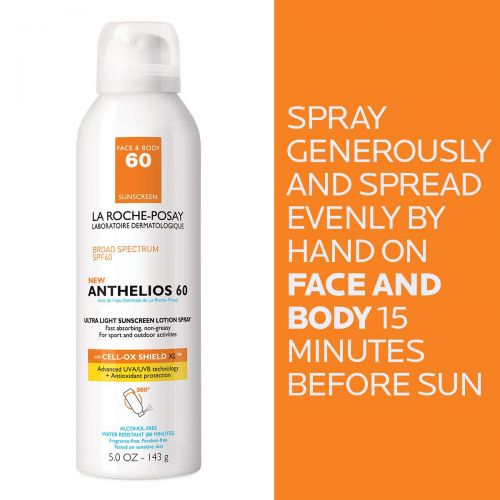  [아마존베스트]La Roche-Posay Anthelios Ultra-Light Sunscreen Spray Lotion SPF 60, 5 Fl oz.