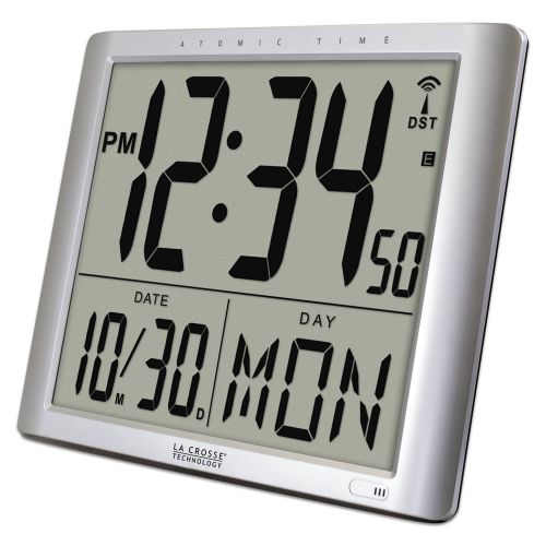  La Crosse Technology 515-1316 Atomic Extra-Large Digital Wall Clock with 7 Inch Time