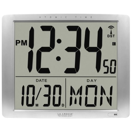  La Crosse Technology 515-1316 Atomic Extra-Large Digital Wall Clock with 7 Inch Time