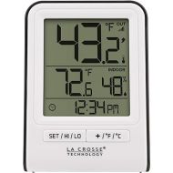 La Crosse Technology Wireless Indoor/Outdoor Temperature Monitor with Hi/Low Records, Humidity, 12/24 Hour Time - 330 Foot Transmission Range