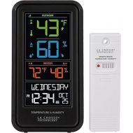 La Crosse Technology Advanced Indoor/Outdoor Temperature & Humidity Monitor with Custom Alerts and Gauge Range of 300 Feet - Calendar Display & Auto-Dim Backlight