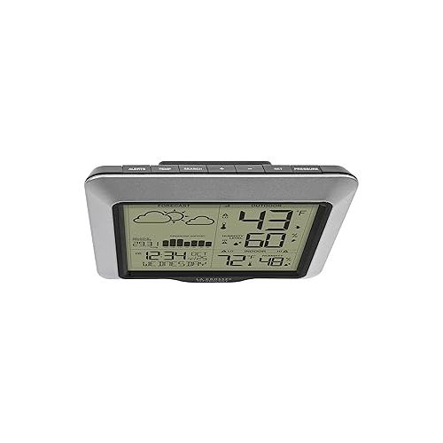  La Crosse Technology Advanced Wireless Weather Station: Dynamic Icons, Barometric Pressure, Atomic Time, Temperature/Humidity Gauge, Recording, Stylish Display, Fast Reception & Long Range (330 Feet)